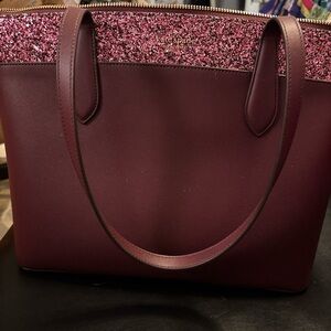 Kate Spade Plum Glitter Tote Bag